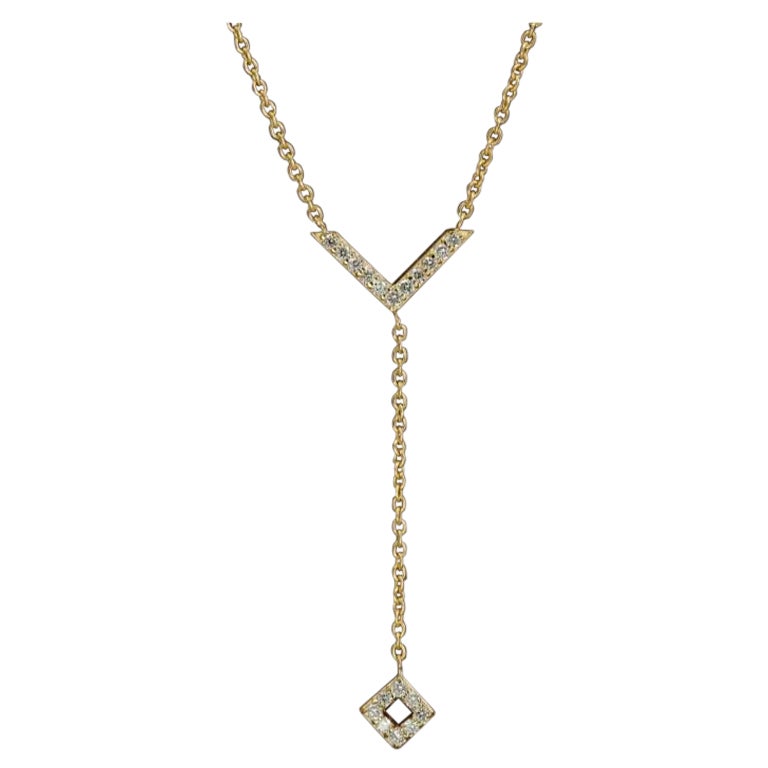 Diamant-Halskette "Lariat Lariat Layering Arrow" aus 14k Massivgold
