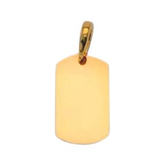 Mini Dog Tag Pendant Necklace Unisex in 14K Solid Gold