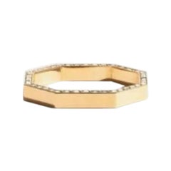 Octagon Diamond 14k Solid Gold Ring Bolt Shape