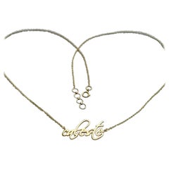Collana con nome personalizzato in oro massiccio 14k Gioielli a catena con cavo sottile e personalizzato