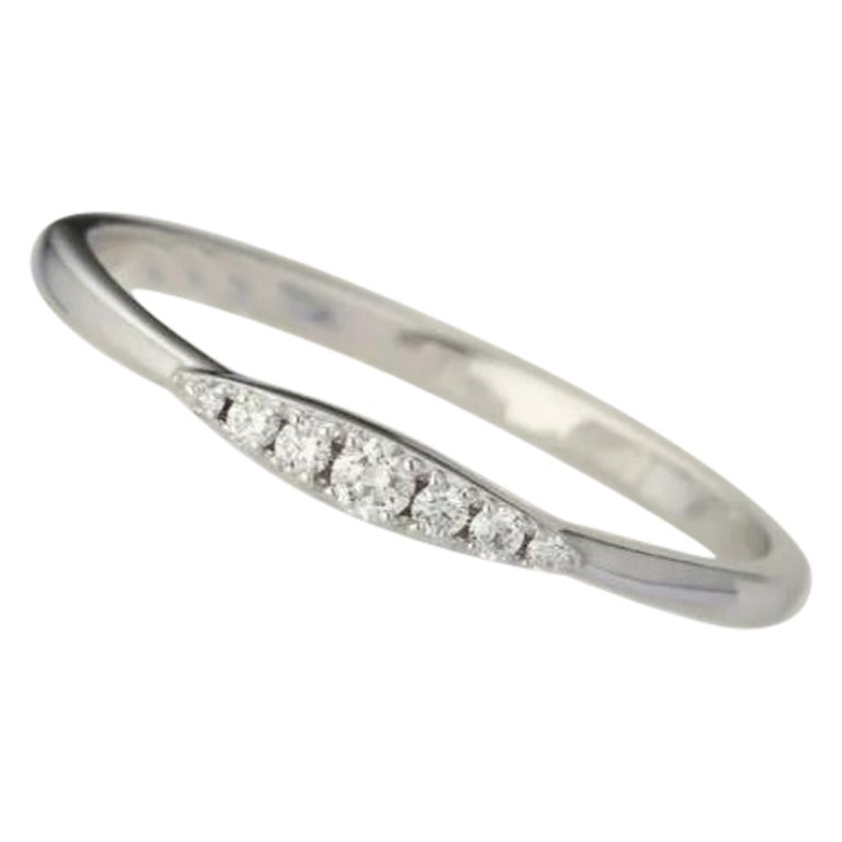 Diamond Wedding Band White Gold Minimalist 14k Gold Solid