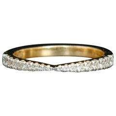 Tapered 14k Gold Diamond Band Bow Tie Dainty Minimalist Wedding Ring