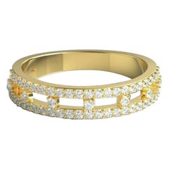 Alianza de Diamantes en Oro Amarillo Macizo de 14K