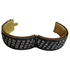 Pave Diamond Bangle 925 Silver Polki Victorian Bracelet
