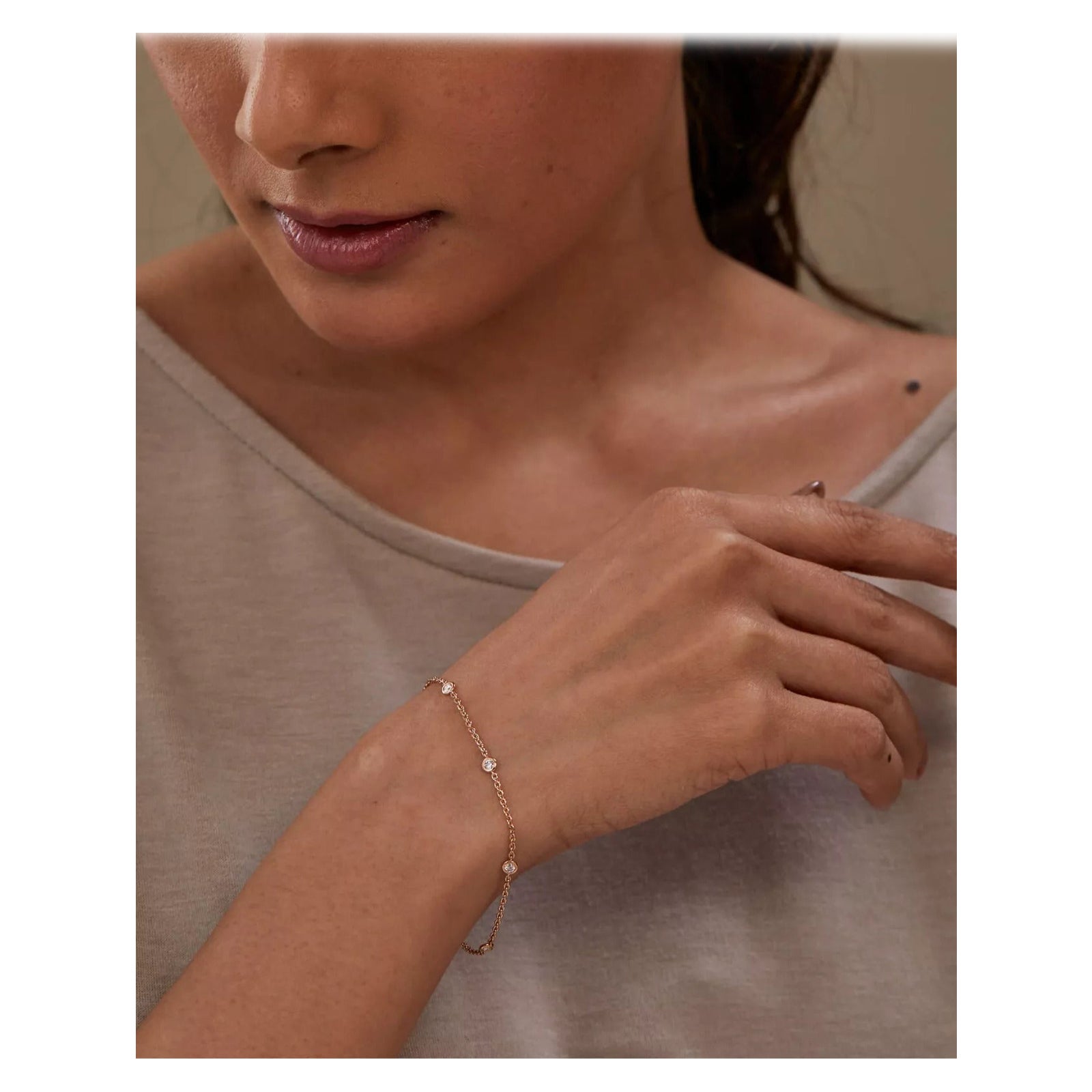 14k Solid Gold Diamond By The Yard Wedding Bracelet