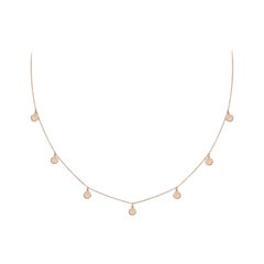 14k Solid Yellow Gold Dangling Gold Disc Necklace
