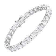 21.9 Ct. Round Brilliant Cut Diamond Tennis Bracelet G SI 10 Karat White Gold
