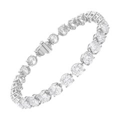 18.62 Carat SI/H Round Brilliant Cut Diamond 10 Karat White Gold Tennis Bracelet