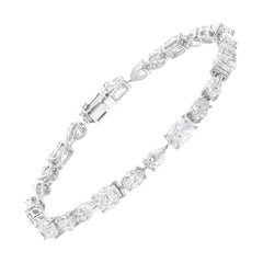 Bracelet de diamants multiformes naturels de 11,13 carats en or blanc 10 carats