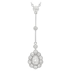 Antique 1.89Ct Diamond and Platinum Pendant Circa 1910