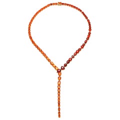 RUCHI Gliederhalskette, gemischte Form, Feueropal Gelbgold Lariat Choker Gliederhalskette