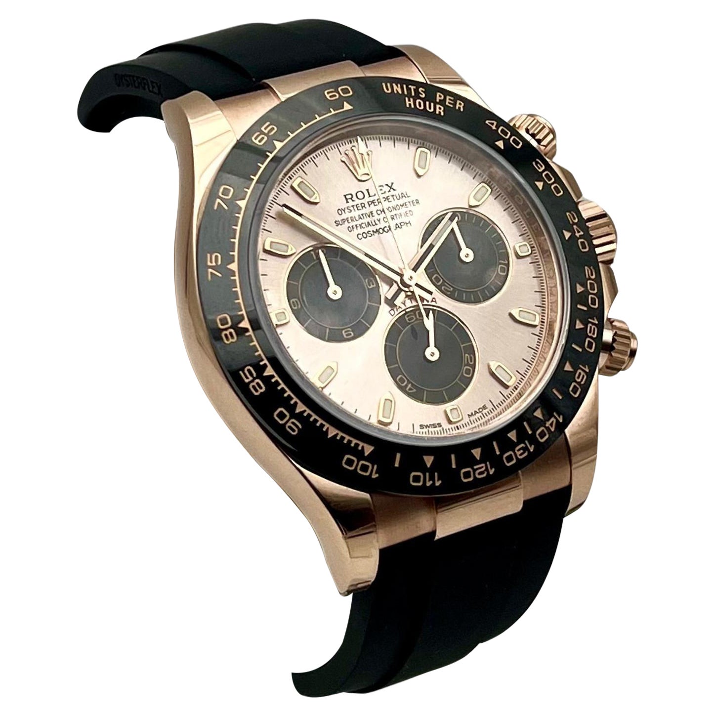 Cosmograph Daytona in 18ct Everose gold, black, with box and papers