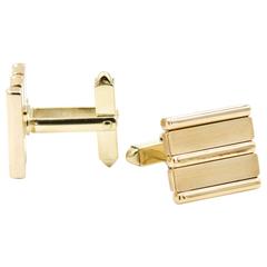 Retro Omega 18 Karat Yellow Gold Watch Link Cuff Links