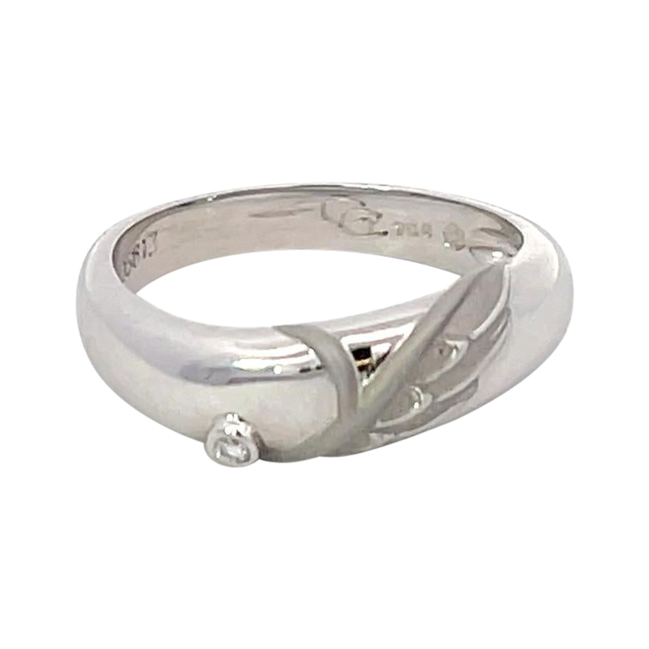 Carrera Y Carrera Leaf Band with Diamond 18K White Gold For Sale