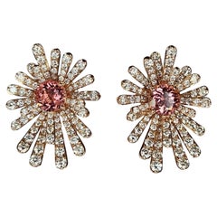 Ohrstecker aus 18 Karat Roségold, 1,98 Karat Turmalin und Diamanten