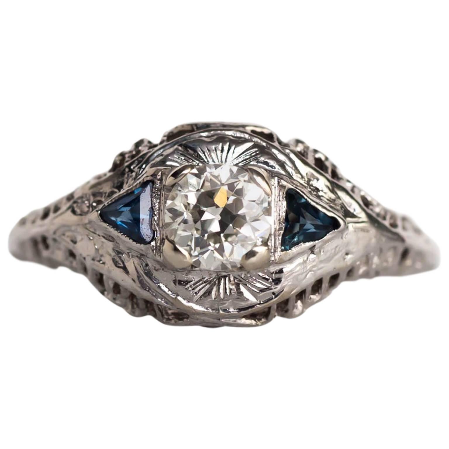 1930S Art Deco Gia Certified .35 Carat Diamond White Gold Engagement Ring  For Sale At 1Stdibs | .35 Carat Diamond Ring, .35 Carat Diamond Size, Ring  Size 35