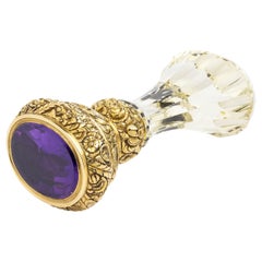 Antique Regency Period, Gold, Amethyst & Citrine Desk Seal