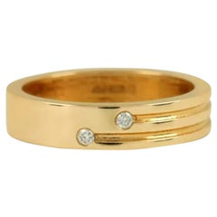 Bezel Set Diamond 14k Solid Gold Wedding Band Ring