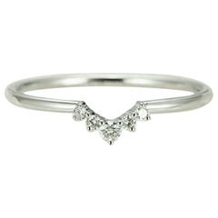 Alianza curvada Oro blanco Chevron Anillo de diamantes Oro 14k N8