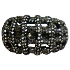 Viktorianischer Stil Pave Diamant Ring 925 Silber Dome Ring