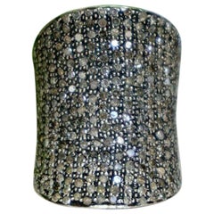 Pave Diamond Half Finger Ring Argento massiccio 925 Gioielli fatti a mano