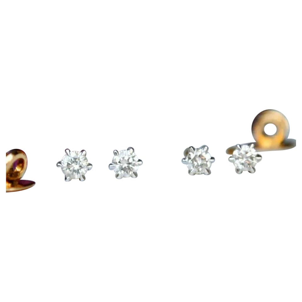 Diamante Solitario Piercing 14k Oro Macizo Nariz Oreja Stud Body Piercing