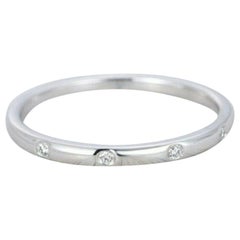 Diamond Wedding Band Round Cut 14k White Gold Ring