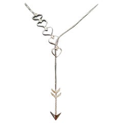 Hearts and Arrow Lariat 925 Silber-Diamant-Halskette