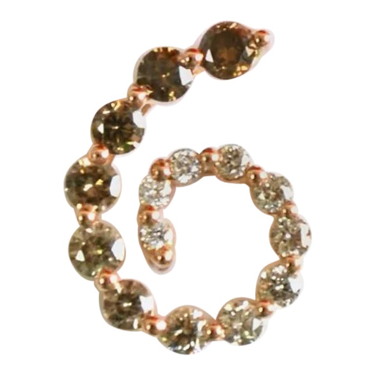 Spiral Diamond Swirl Pendant Necklace in 14k Solid Gold 20"
