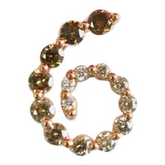 Spiral-Diamant-Wirbel-Anhänger-Halskette aus 14k Massivgold 20"