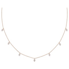 Dangling Natural Diamond Pear Drop Necklace 14k Solid Gold