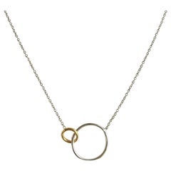 Ineinandergreifende Karma-Halskette mit Kreis-Anhänger aus 14k massivem Gold