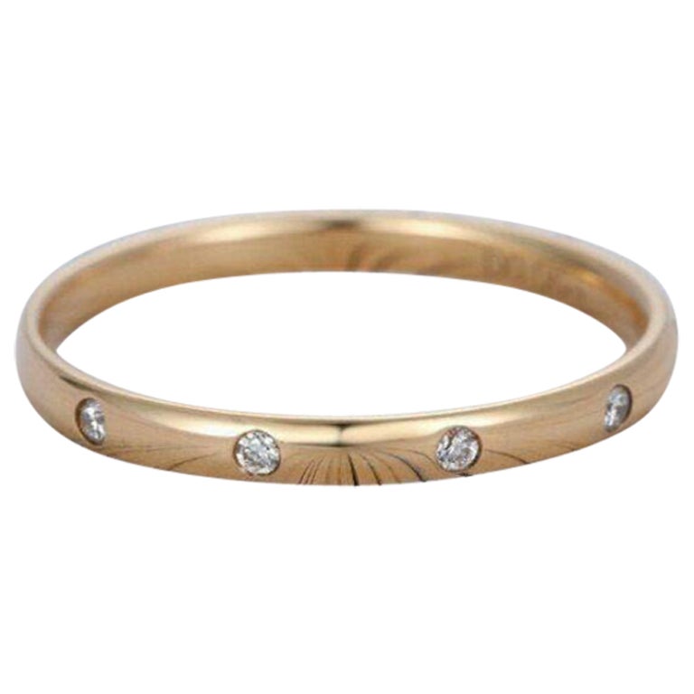 Half Eternity Round Cut Diamond Band Ring in 14K Yellow Gold
