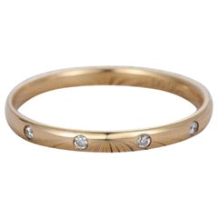 Half Eternity Round Cut Diamond Band Ring in 14K Yellow Gold