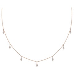 Hängende natürliche Diamant-Regentropfen-Halskette 14k Massivgold