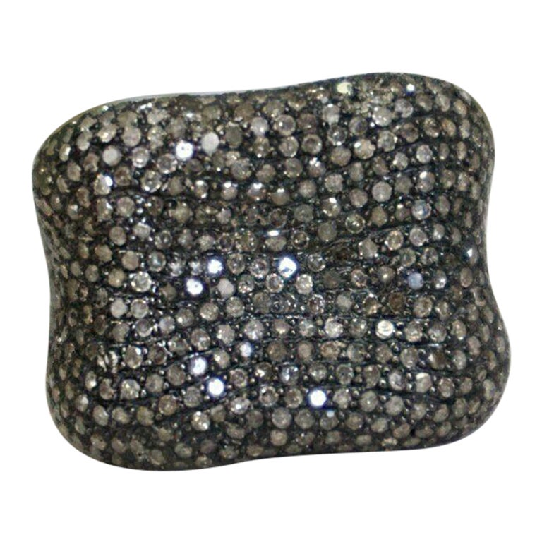 Pave Diamond Wedding Ring 925 Silver Handmade Fine Jewelry