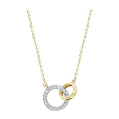 Eternity Circle Life Pendant Necklace 16" Genuine Diamond in 14k Yellow Gold