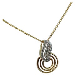 Diamond Round Designer Pendant Necklace in 14k Solid Gold