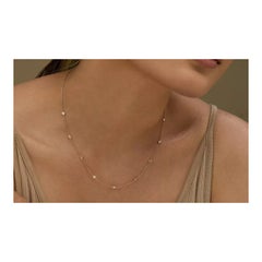 Genuine Diamond By The Yard Necklace in 14k Solid Gold