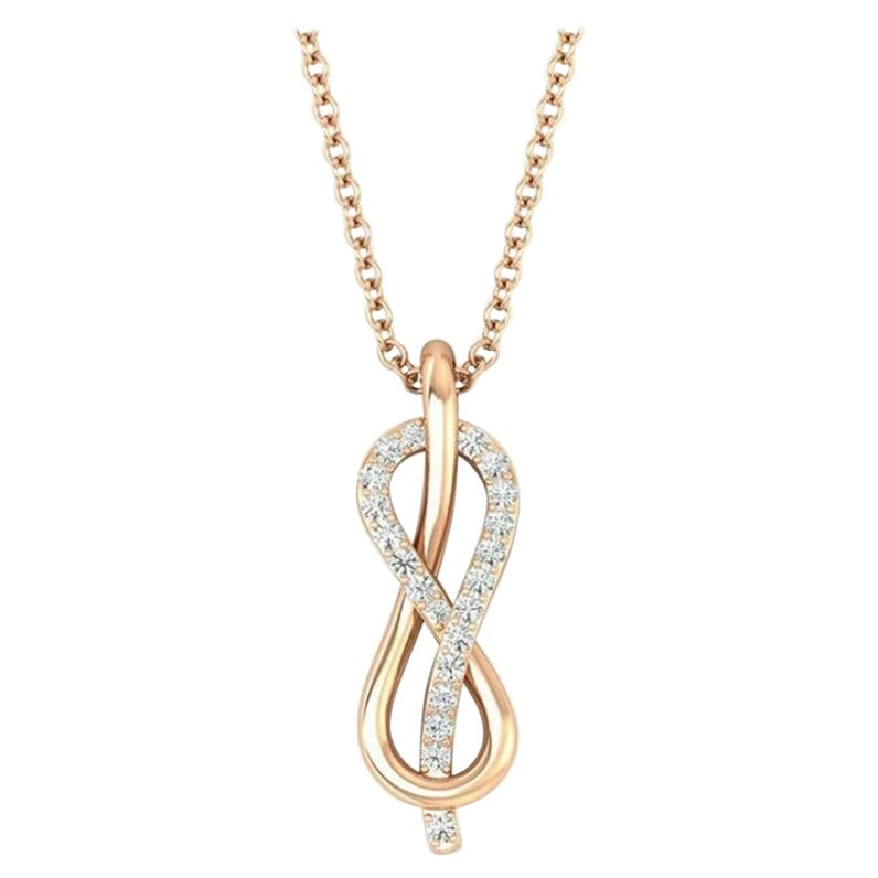 Diamond Infinity Pendant Necklace in 14k Solid Gold