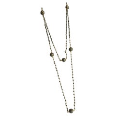 Collana con perline di diamanti Pave in argento 925 Spinello nero Moderno