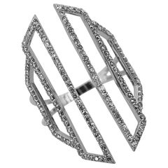 Genuine Pave Diamond Cage Ring 14k Gold