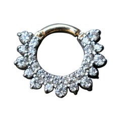 Nature Diamond Septum Clicker Naso Orecchio Corpo Piercing 14k Gold