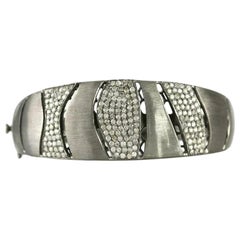 Pulsera ovalada de diamantes con pavé natural Joyas de plata de ley 925