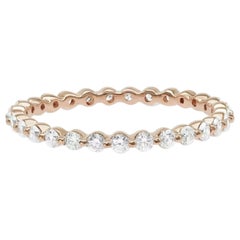 Natural Diamond Eternity 14K Yellow Solid Round Band Ring