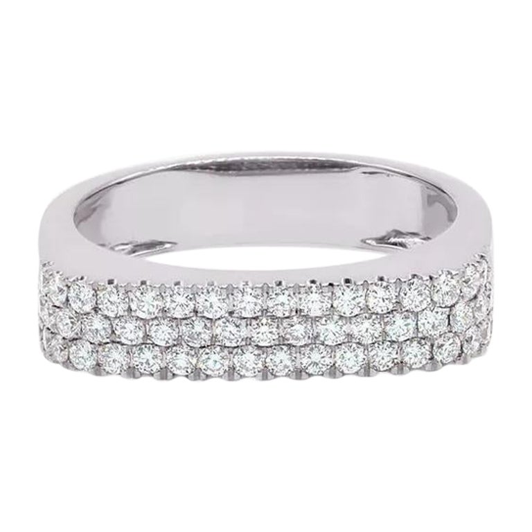 Genuine Diamond Flat Engagement Ring 14k Solid Gold