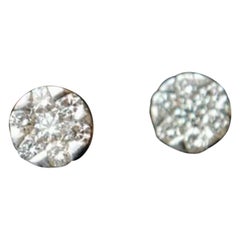 14k Massivgold Solitär Natürlicher Diamant Statement-Ohrring Set