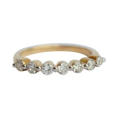 14k massives Gelbgold 7 Diamant-Hochzeitsring