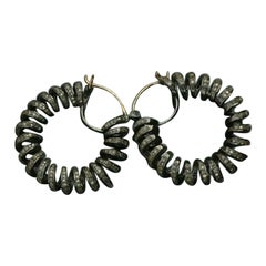 Pave Diamond Wrap 14k Gold & 925 Silver Hoop Earring