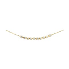 Bar-Halskette, Lünette 14k Massivgold echte Diamanten